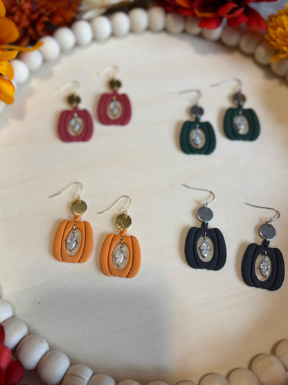 Pumpkin Hollow Diamond Dangles