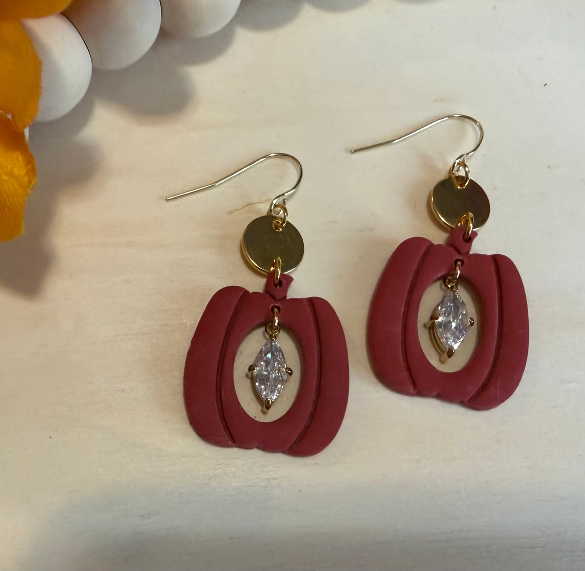 Pumpkin Hollow Diamond Dangles