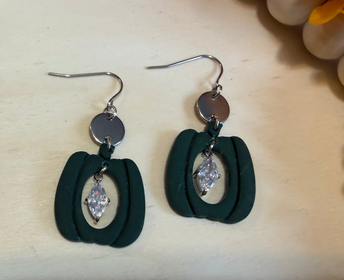Pumpkin Hollow Diamond Dangles