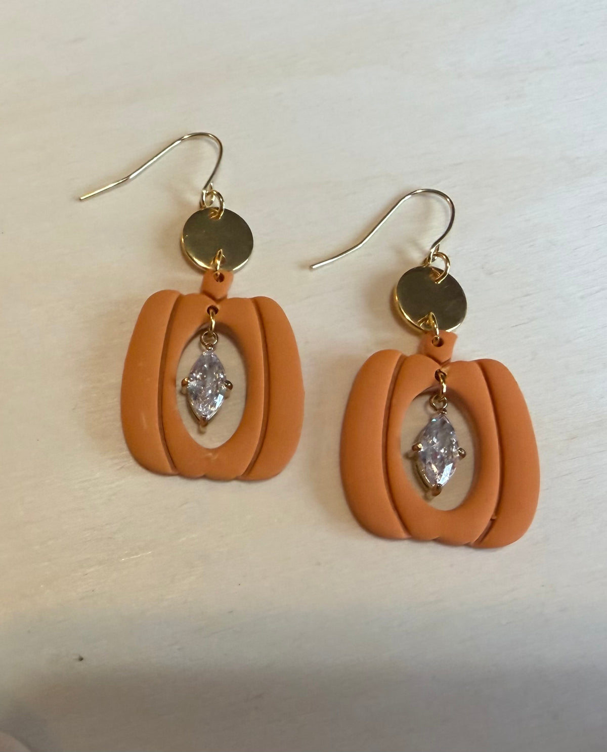 Pumpkin Hollow Diamond Dangles