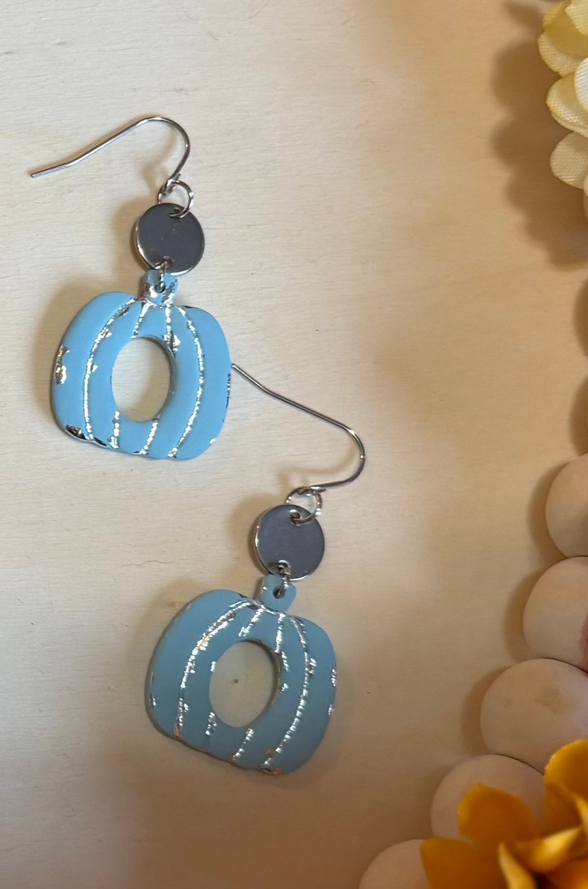 Hollow pumpkin Dangles with Silver