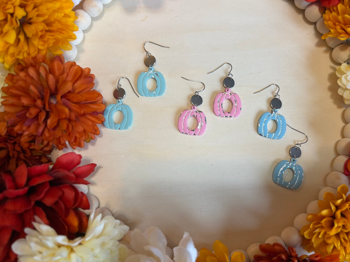 Hollow pumpkin Dangles with Silver