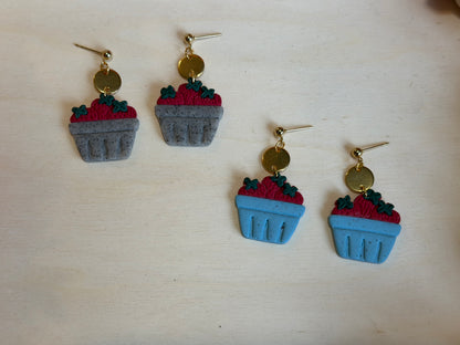 Berry Sweet Strawberry Basket Dangles