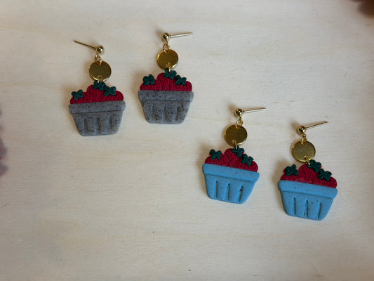 Berry Sweet Strawberry Basket Dangles