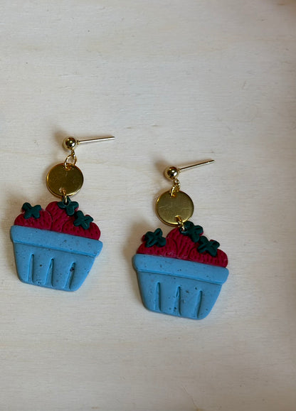 Berry Sweet Strawberry Basket Dangles