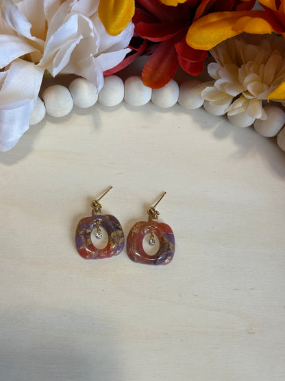 Autumn Gemstone Pumpkin Dangles