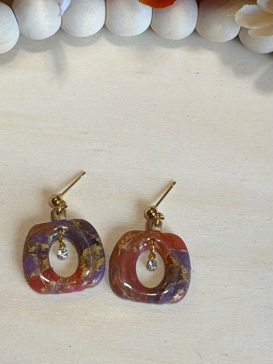 Autumn Gemstone Pumpkin Dangles