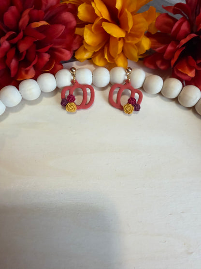 Autumn Rose Pumpkin Dangles