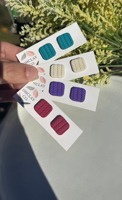 Sweater Collection Square Studs