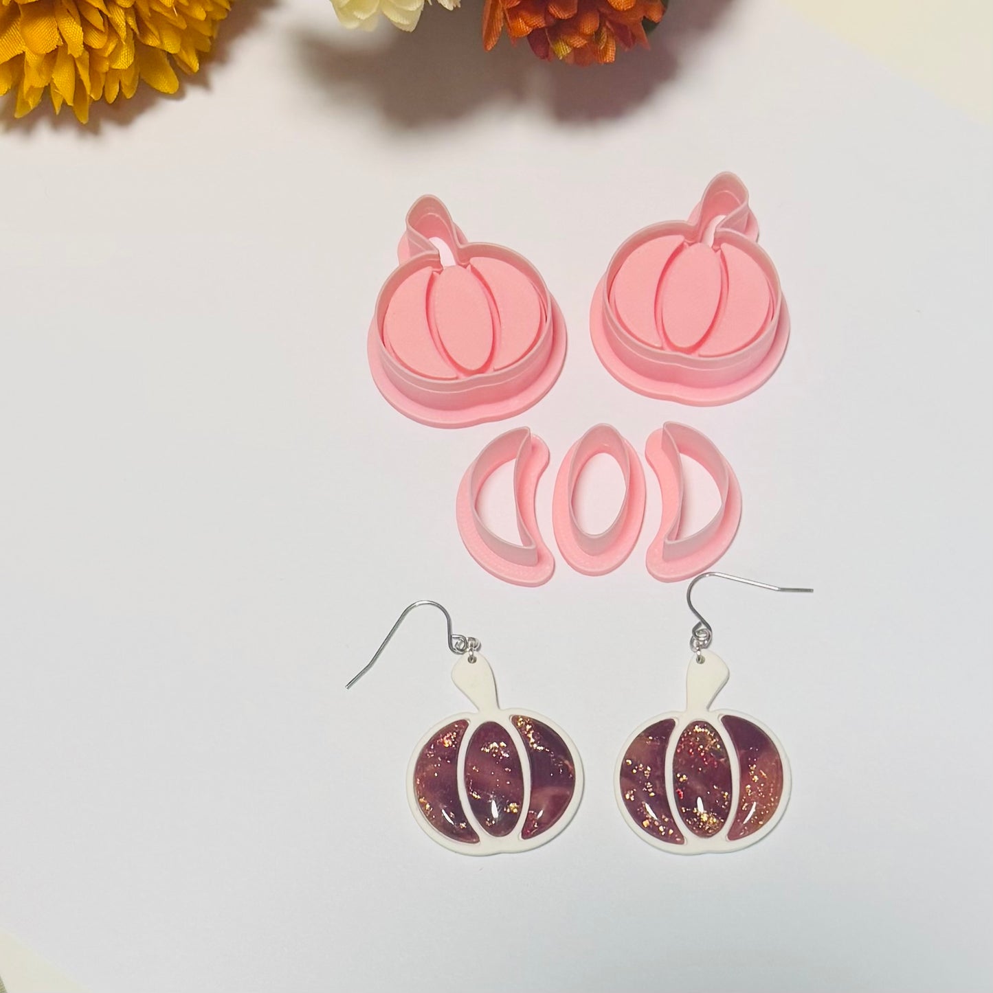 Pumpkin Inlay Dangle Earring Cutter