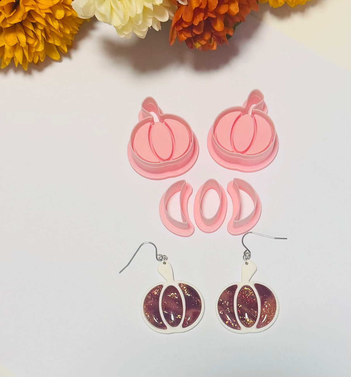 Pumpkin Inlay Dangle Earring Cutter